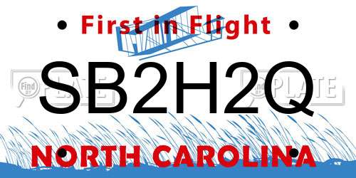 SB2H2Q North Carolina License Plate