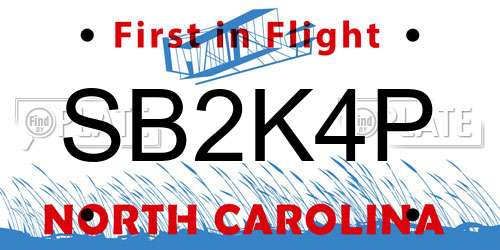 SB2K4P North Carolina License Plate