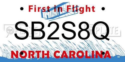 SB2S8Q North Carolina License Plate