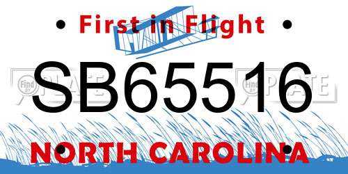 SB65516 North Carolina License Plate