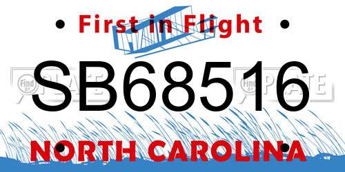 SB68516 North Carolina License Plate