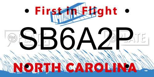 SB6A2P North Carolina License Plate