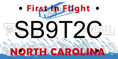 SB9T2C North Carolina License Plate