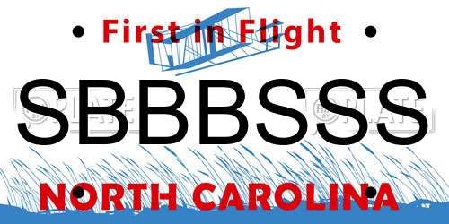 SBBBSSS North Carolina License Plate