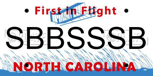 SBBSSSB North Carolina License Plate