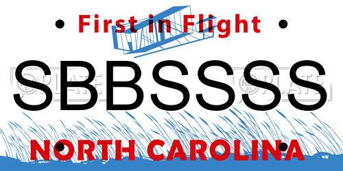 SBBSSSS North Carolina License Plate