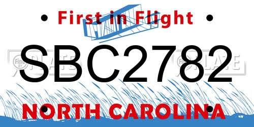 SBC2782 North Carolina License Plate