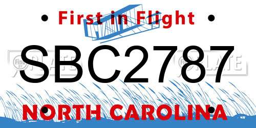 SBC2787 North Carolina License Plate