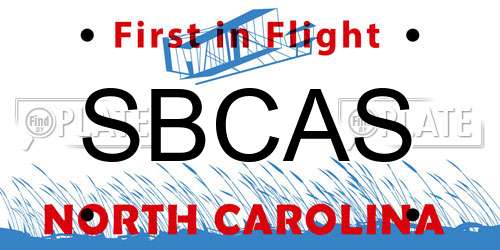 SBCAS North Carolina License Plate