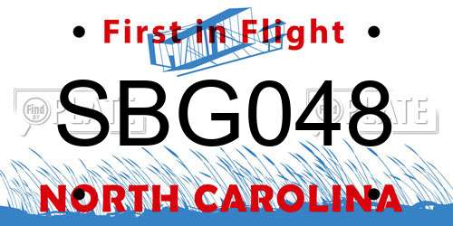 SBG048 North Carolina License Plate