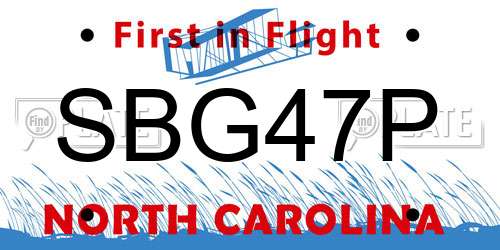 SBG47P North Carolina License Plate