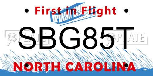 SBG85T North Carolina License Plate