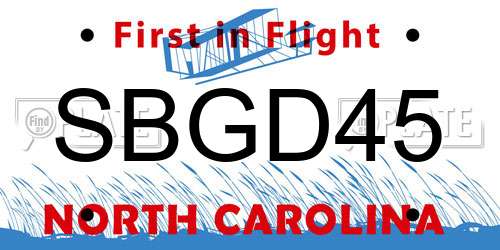 SBGD45 North Carolina License Plate