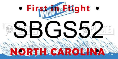 SBGS52 North Carolina License Plate