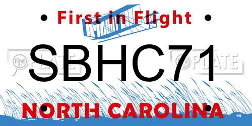 SBHC71 North Carolina License Plate