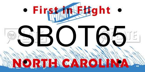 SBOT65 North Carolina License Plate
