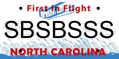 SBSBSSS North Carolina License Plate