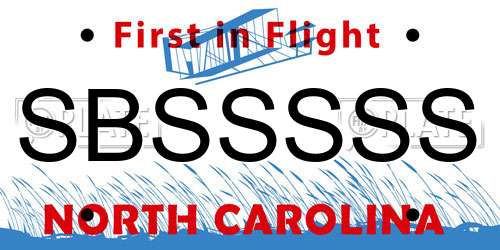 SBSSSSS North Carolina License Plate