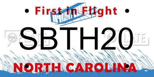 SBTH20 North Carolina License Plate