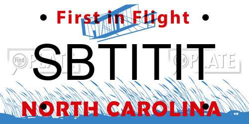 SBTITIT North Carolina License Plate