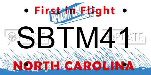 SBTM41 North Carolina License Plate