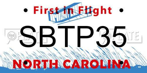 SBTP35 North Carolina License Plate