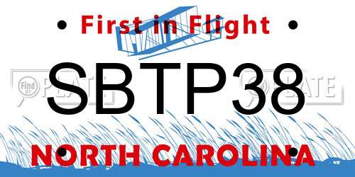 SBTP38 North Carolina License Plate