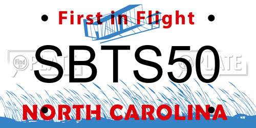 SBTS50 North Carolina License Plate