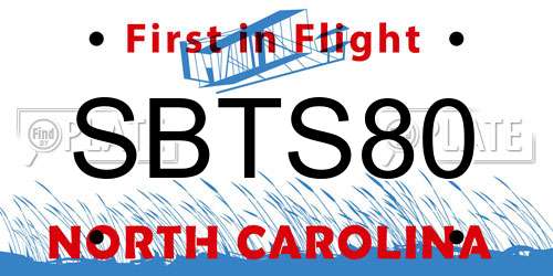 SBTS80 North Carolina License Plate