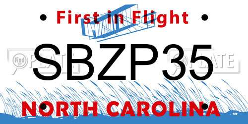 SBZP35 North Carolina License Plate