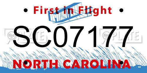 SC07177 North Carolina License Plate