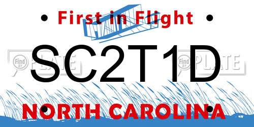 SC2T1D North Carolina License Plate
