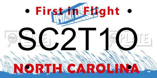 SC2T1O North Carolina License Plate