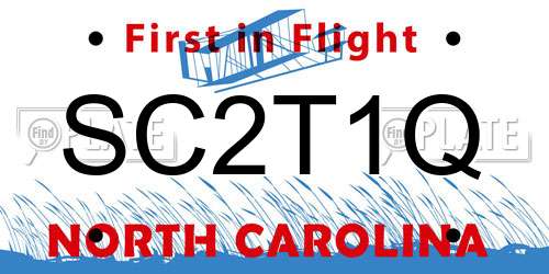 SC2T1Q North Carolina License Plate
