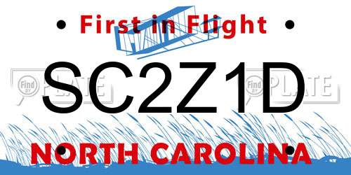 SC2Z1D North Carolina License Plate
