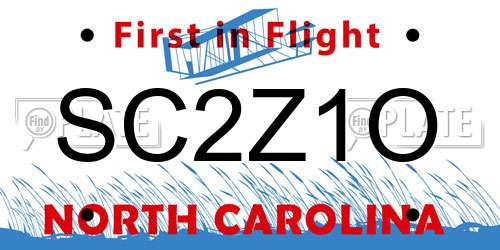 SC2Z1O North Carolina License Plate