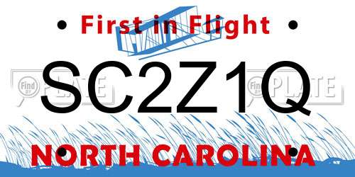 SC2Z1Q North Carolina License Plate