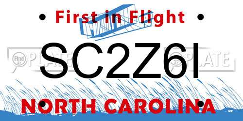 SC2Z6I North Carolina License Plate