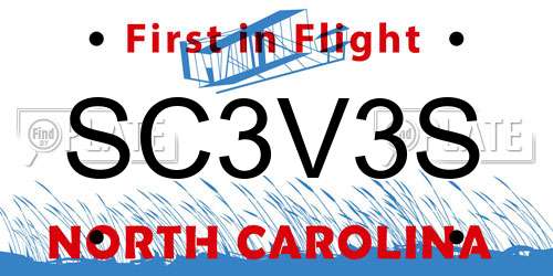 SC3V3S North Carolina License Plate