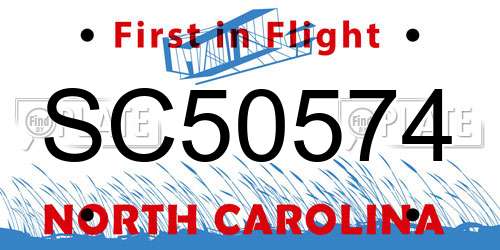 SC50574 North Carolina License Plate