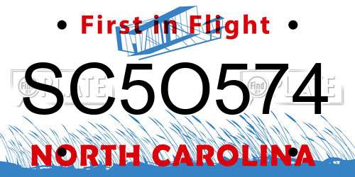 SC5O574 North Carolina License Plate