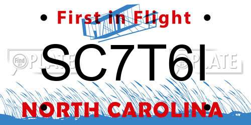 SC7T6I North Carolina License Plate