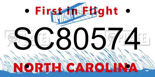 SC80574 North Carolina License Plate