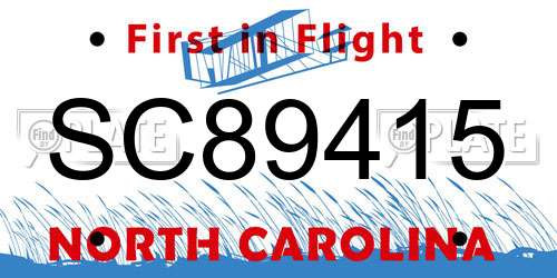SC89415 North Carolina License Plate