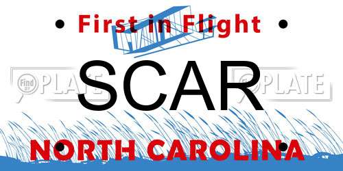 SCAR North Carolina License Plate
