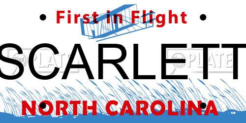 SCARLETT North Carolina License Plate