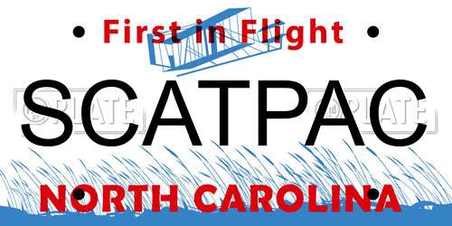 SCATPAC North Carolina License Plate