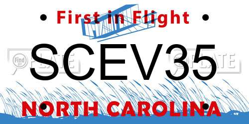 SCEV35 North Carolina License Plate