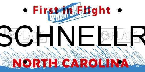 SCHNELLR North Carolina License Plate