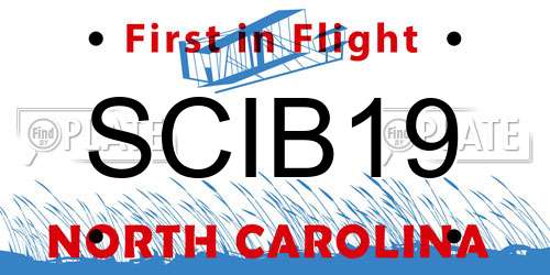 SCIB19 North Carolina License Plate